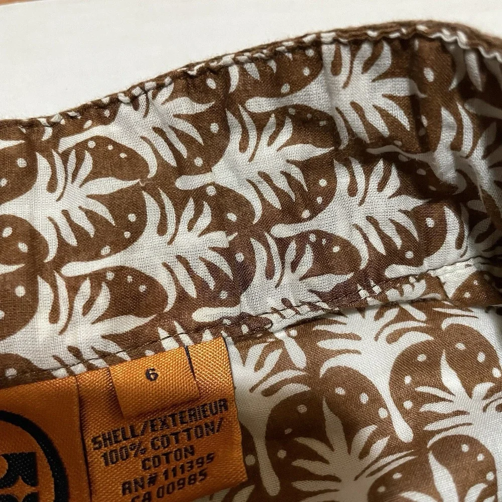 Tory Burch Women's Tan Long Sleeve Cotton Popover Blouse Tunic Cover‎ Up Size 6